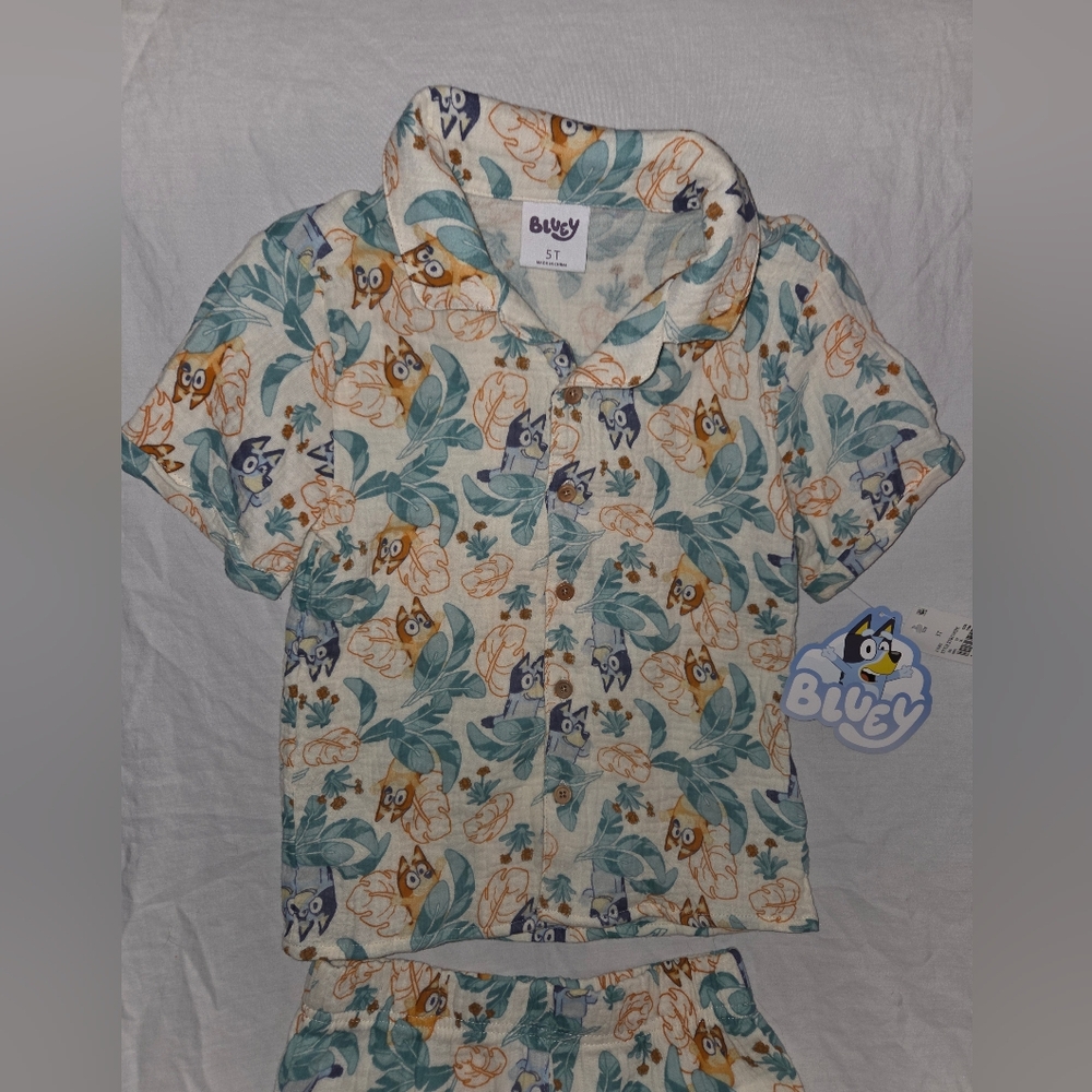 Bluey Kids Tropical Outfit Set 5t - Picture 2 of 6